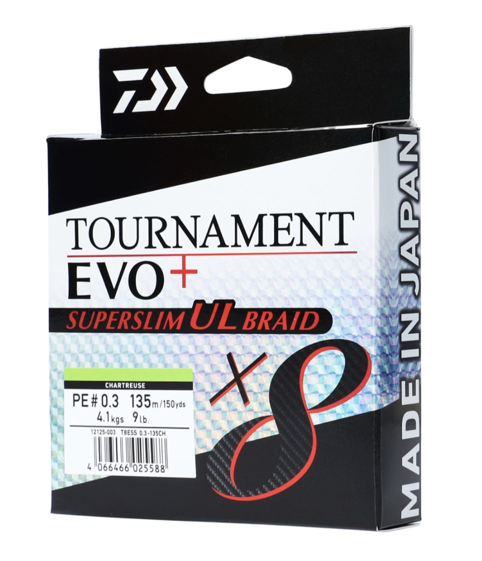 Daiwa Tournament X8 Evo+ Superslim UL Gevlochten Lijn (135m)