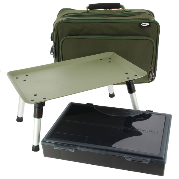 NGT Box Case System met tacklebox en ingebouwde bivvytafel