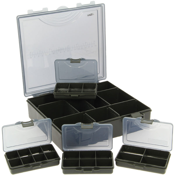 NGT Tacklebox Set, ideaal voor het opbergen van klein materiaal! - NGT Tacklebox System 4 + 1