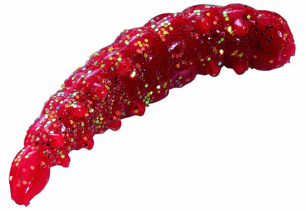 Berkley Powerbait Honey Worms, 55 stuks! - Red Glitter
