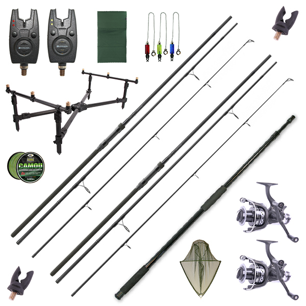 Daiwa Black Widow Carp Set met hengels, molens en accessoires!