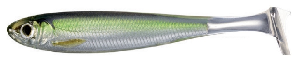 Livetarget Lures Slow-Roll Shiner Paddle Tail Shad 7.6cm (4 Stuks) - Silver/Green