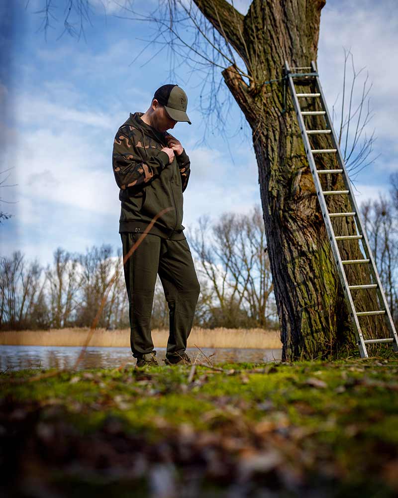 Fox LW Khaki/Camo Split Zip Hoody Visvest