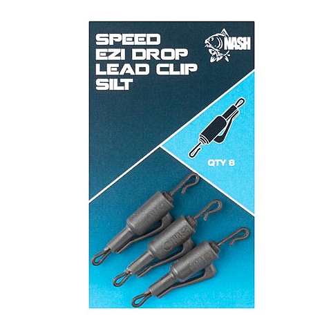 Nash Speed Ezi Drop Lead Clip (8 stuks) - Dark Silt