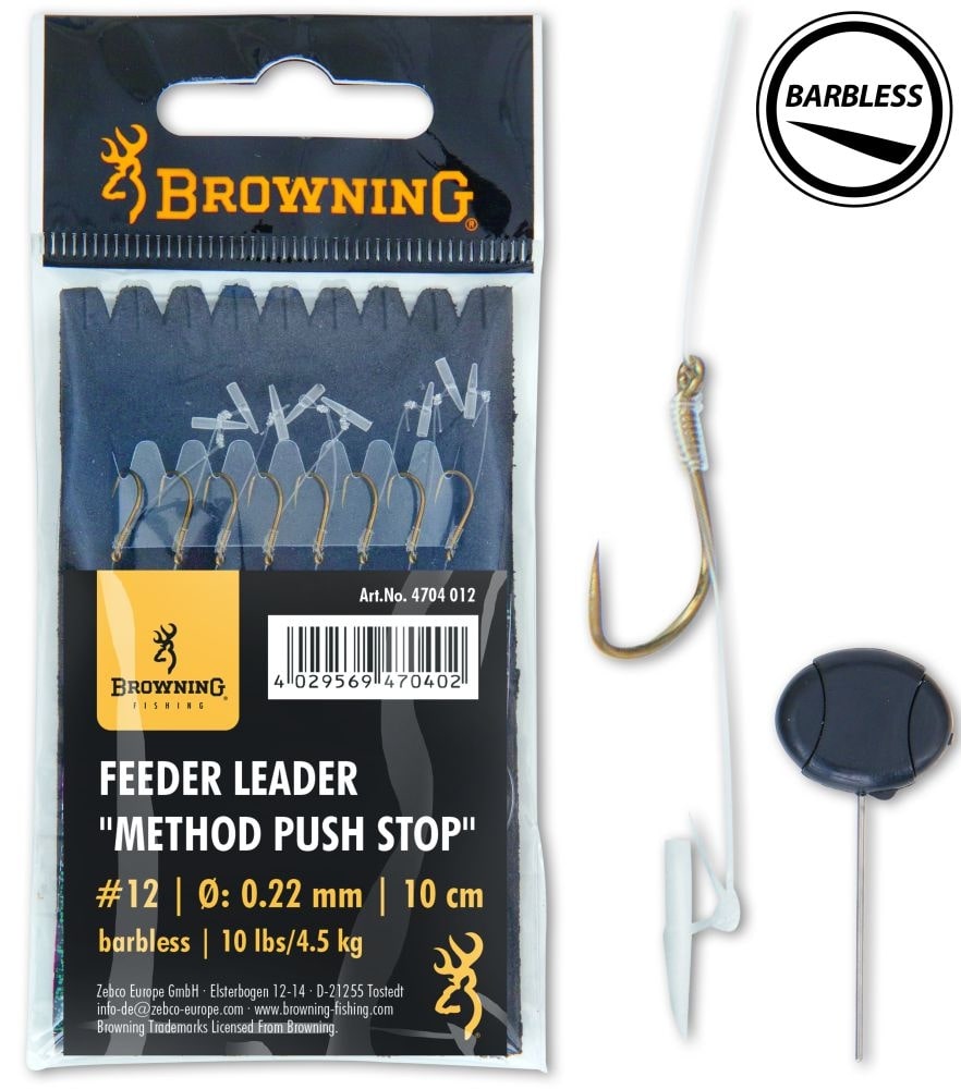 Browning Feeder Leader Method Push Stop Witvis Onderlijn (8 stuks)