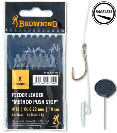 Browning Feeder Leader Method Push Stop Witvis Onderlijn (8 stuks)