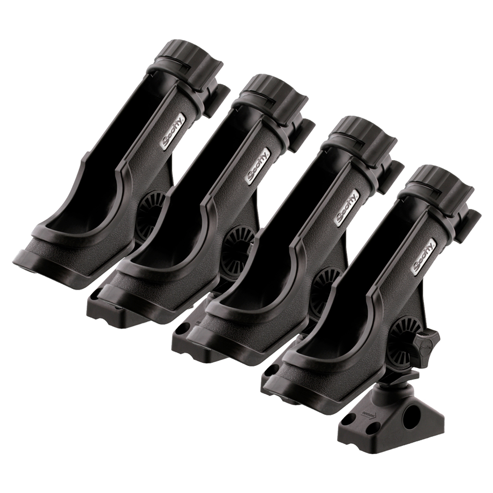 Scotty Powerlock Rod Holder Black W/ 0241 Side/Deck Mount (4 Stuks)