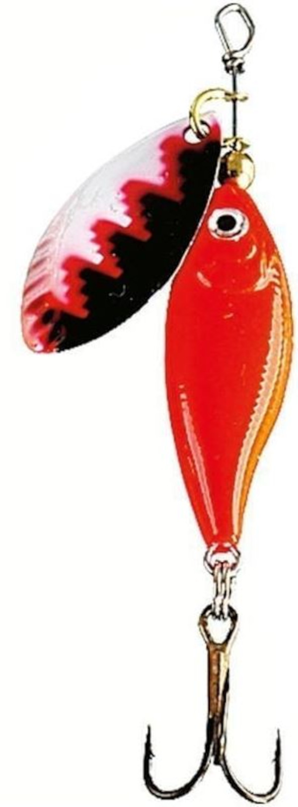 Fladen Loket spinner - Ambulance body. White/Red/Black spoon