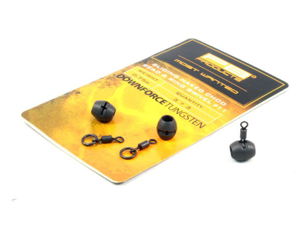 PB Products Downforce Tungsten Naked Chod Bead (3 stuks) - 0,75g (Ring Swivel Size 11)