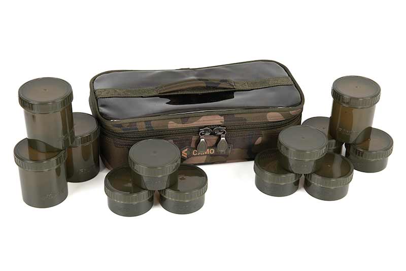 Fox Camolite 12 Pot Hookbait Case (Incl. 12 Potjes)