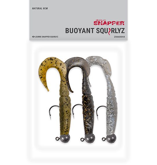 Korum Snapper Buoyant Squirlyz 8cm 5gr (3pcs) - Natural