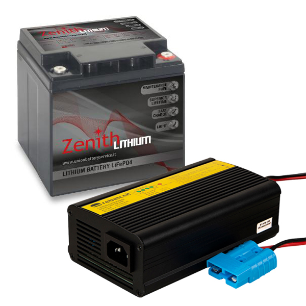 Zenith Lithium accu 12V 40Ah + Rebelcell Li-ion Acculader