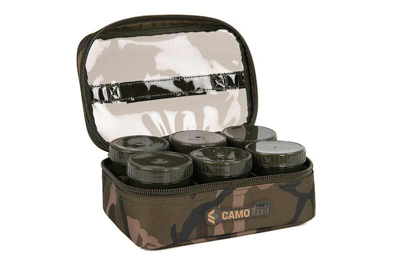 Fox Camolite 8 Pot Hookbait Case (Incl. 8 Potjes)