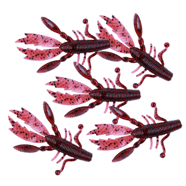 Big Perch Softbait Pack (51 stuks!) - Ultimate mini cray Darkred 7cm 5pcs