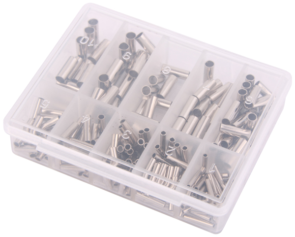 Assortiment van 210 sleeves inclusief tacklebox