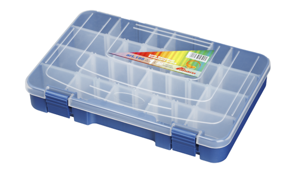Panaro Tacklebox Blauw met Transparant deksel - 195, 1-20 compartimenten, 276x188xH45 mm