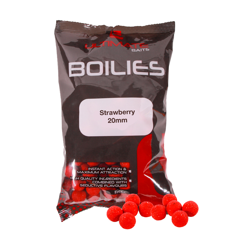 Ultimate Baits Boilies 20mm 1kg - Strawberry
