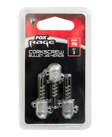 Fox Rage Corkscrew bullet jig heads, 3 stuks