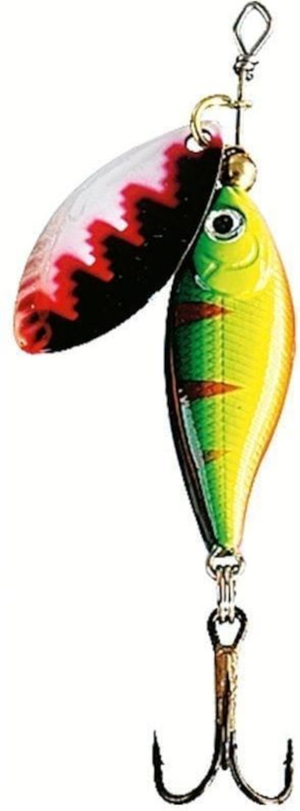 Fladen Loket spinner - Green body. White/Red/Black spoon
