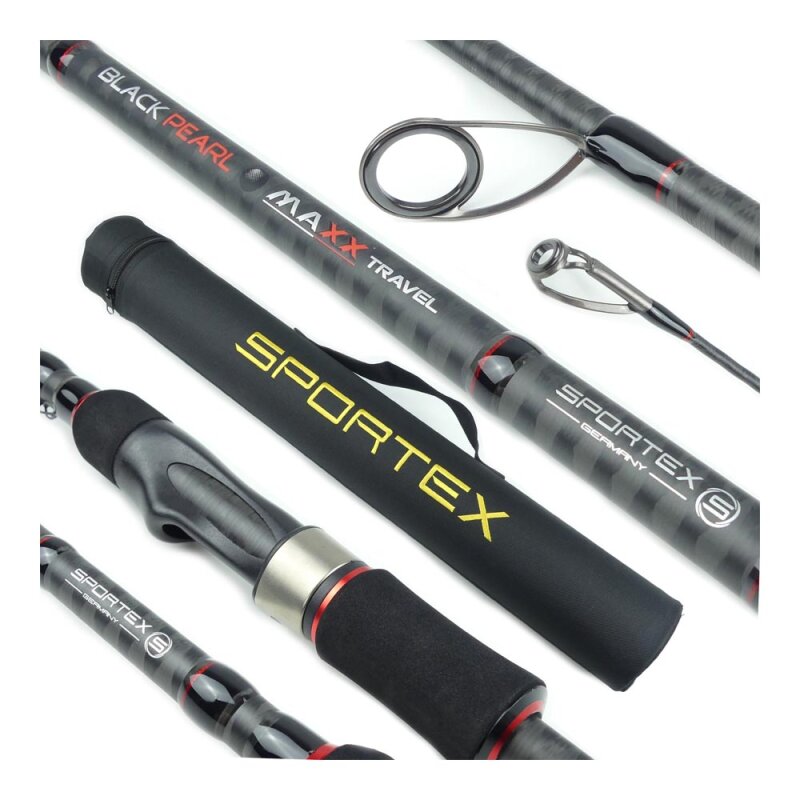 Sportex Black Pearl Maxx Travel Spin Reishengel 220cm (25-84g) (4-Delig)