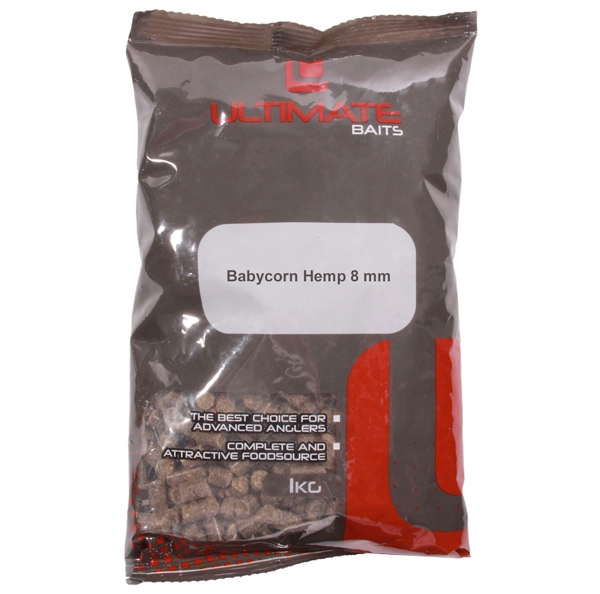 Carp Tacklebox, bomvol met top karpermateriaal! - Ultimate Baits Babycorn Hemp 8mm 1kg