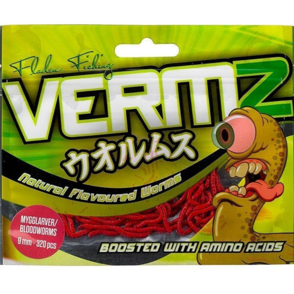 Fladen Vermz Bloodworm Natural Red 0,9cm (320 stuks)