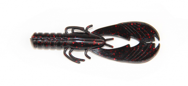 X Zone Muscle Back Finesse Craw - Black Red Flake