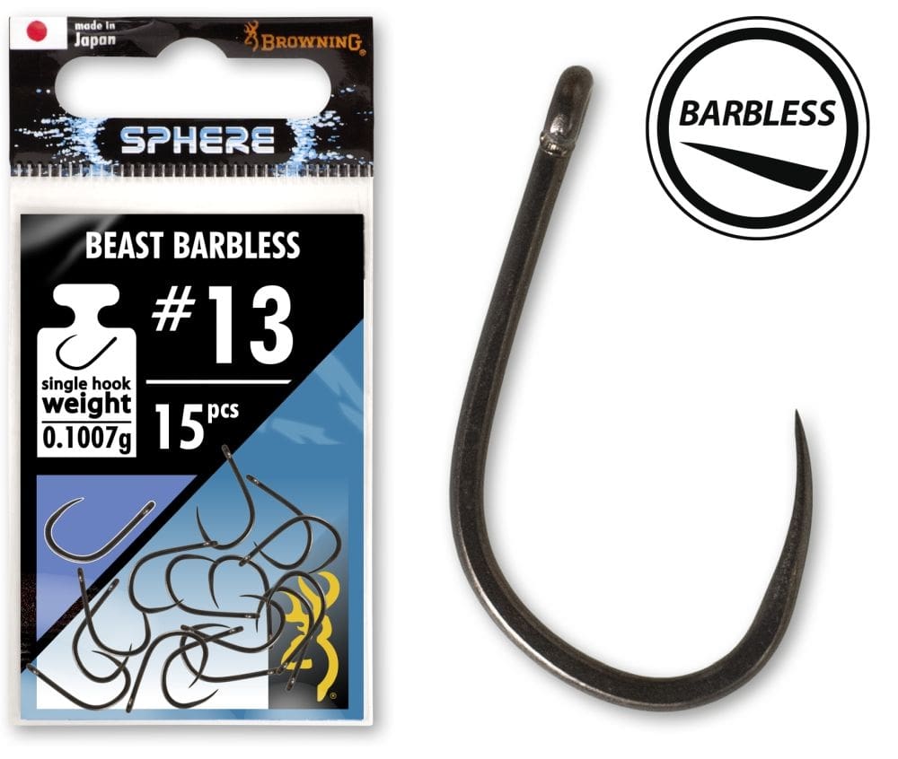 Browning Sphere Beast Barbless Hook With Eye (15 stuks)