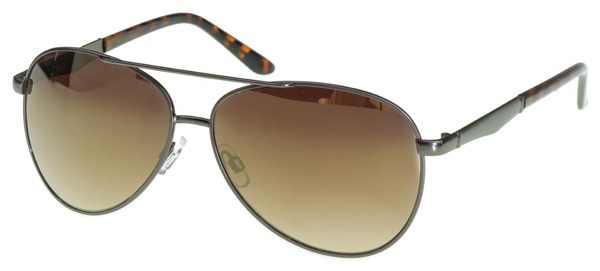 AZ-Eyewear Polarized Pilot Sunglasses - Pilot 2, Grey metal frame, gold mirror lenses