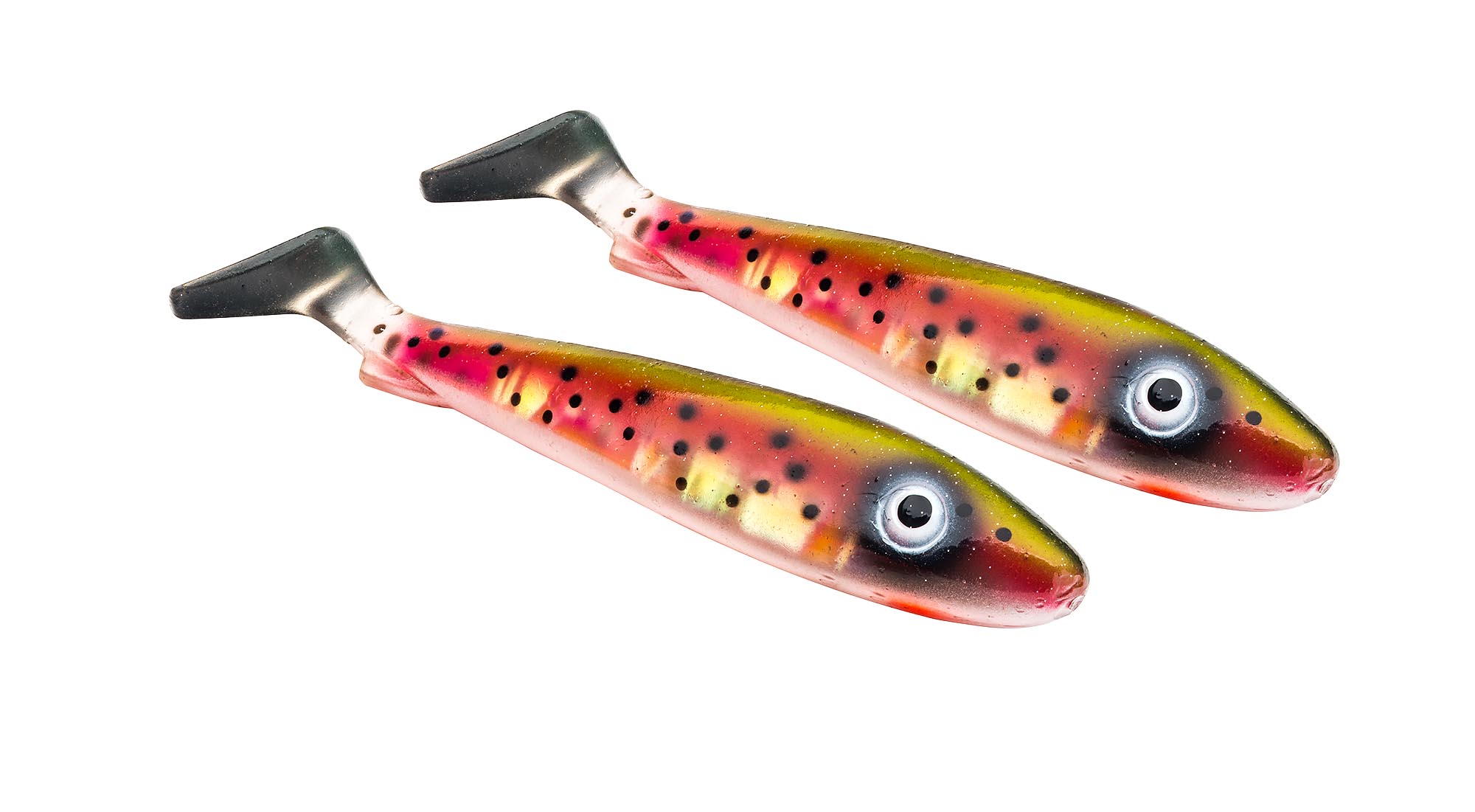 Svartzonker McRubber Shad 21cm (2 stuks) - Flash Electric Steel Head