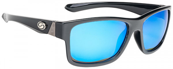 Strike King SK Pro Zonnebril - Shiny Black Frame / Multi Layer White Blue Mirror Gray Base Glasses