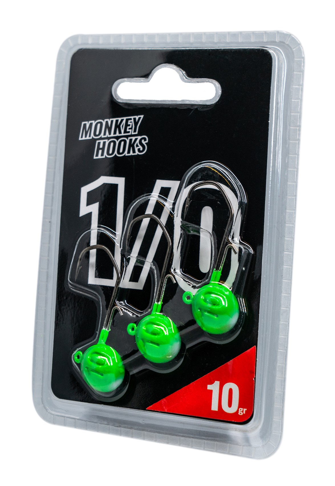 Monkey Lures Monkey Hook 1/0 Green Loodkop (3 stuks)