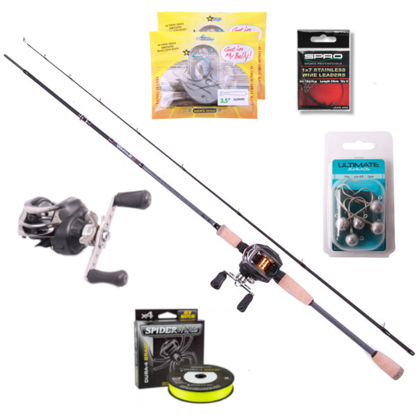 Fox Rage Warrior 2 Zander Cast Set met Spro reel, Braid en Hawg Shads