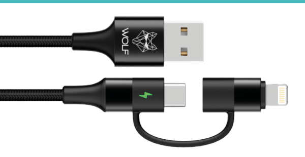 Wolf 2 In 1 Charging Cable