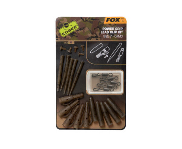 Fox Edges Camo Power Grip Lead Clip kit size 7 5 stuks