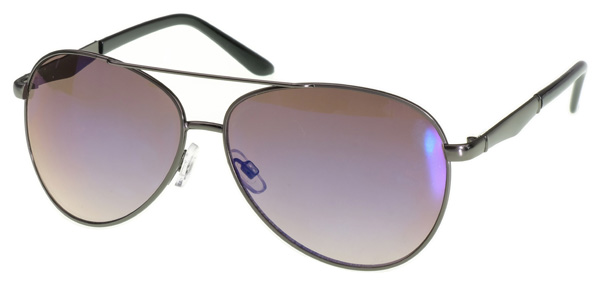 AZ-Eyewear Polarized Pilot Sunglasses - Pilot 2, Grey metal frame/blue mirror lens