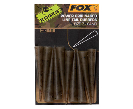 Fox Edges Camo Power grip naked tail rubbers size 7 10 stuks